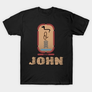 JOHN-American names in hieroglyphic letters-JOHN, name in a Pharaonic Khartouch-Hieroglyphic pharaonic names T-Shirt